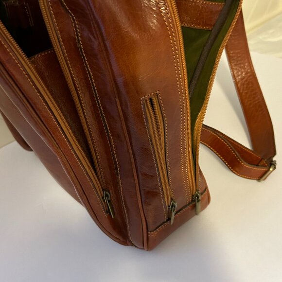 Leather laptop back pack - Picture 5 of 11